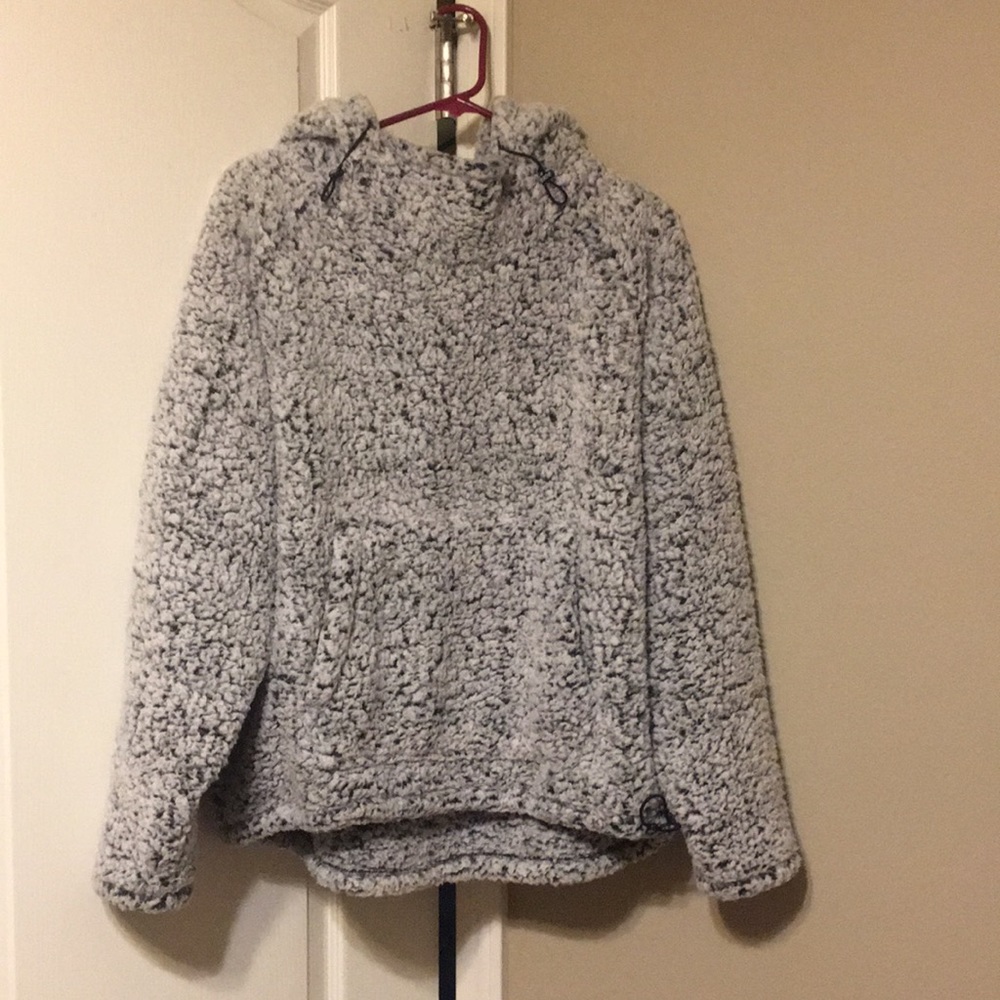 PINK Sherpa sweater with hood